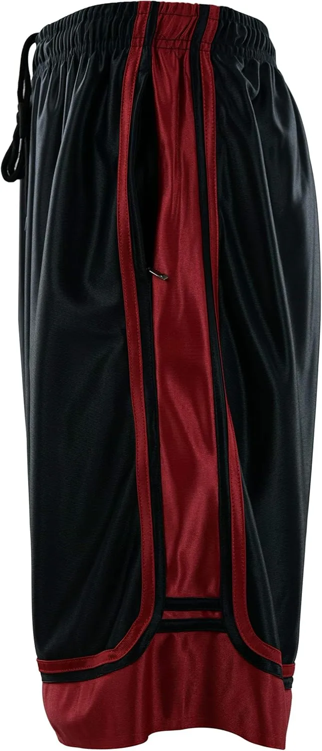 Mens Gym Training Basketball Shorts with Zippered Pockets