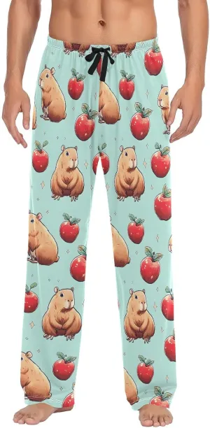 Mens Pajama Pants Men's Lounge Pants with Pockets Straight-Fit Men Pajama Bottoms Mens Sleep Pant S-2XL