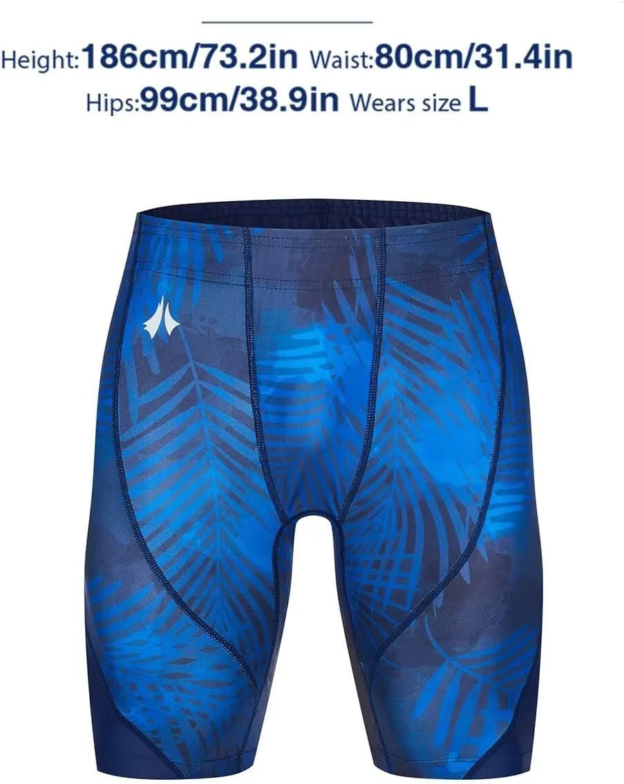 Men's Swim Jammers, Athletic Training Endurance Swimming Swimsuit Jammer Racing Competition Swimwear