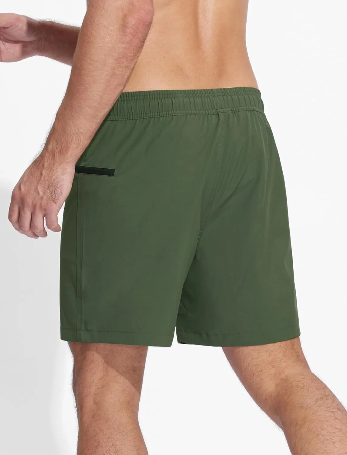 Mens Swim Trunks with Printed Compression Liner Quick Dry Bathing Suits 6" Beach Swimming Shorts with Zipper Pockets
