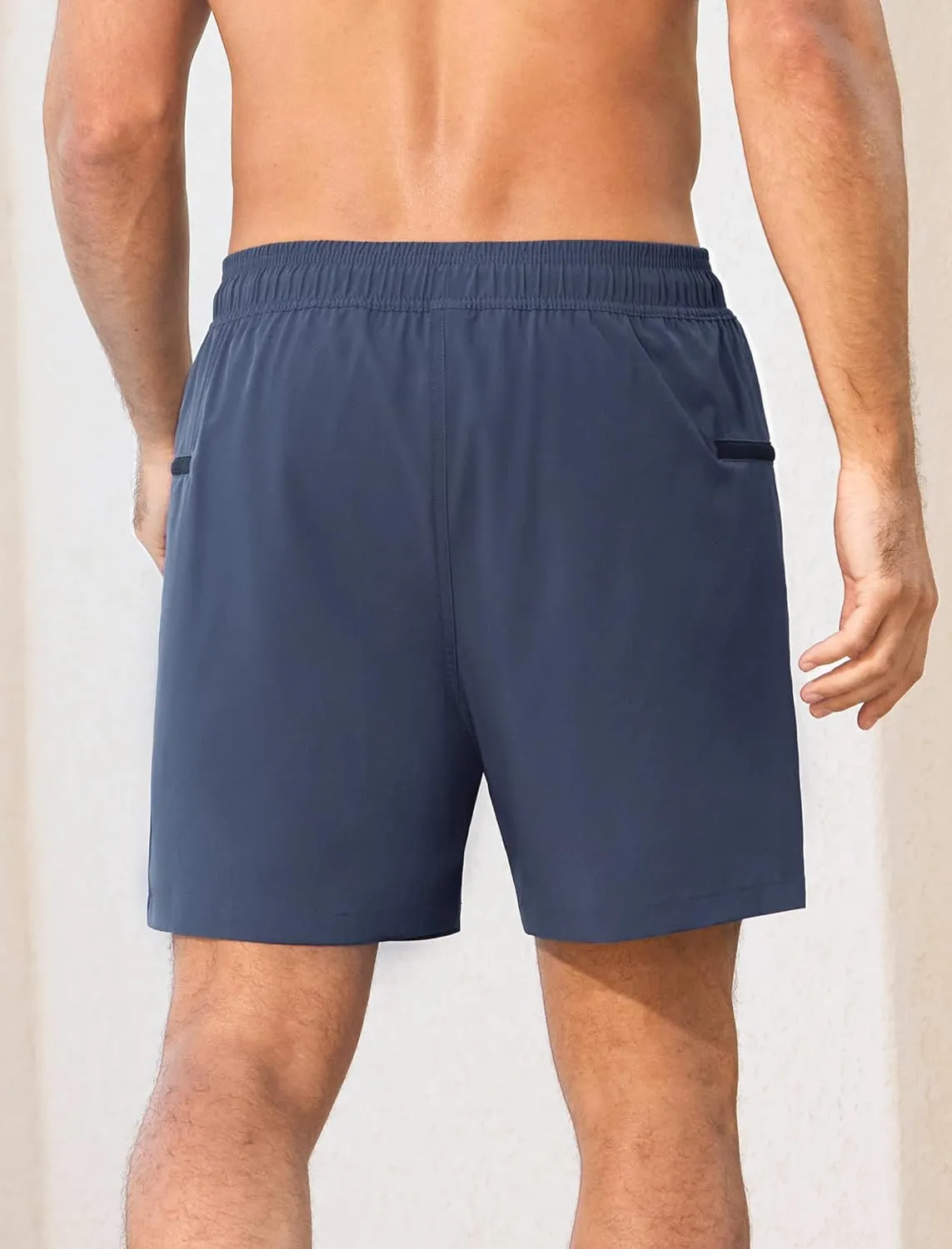 Mens Swim Trunks with Printed Compression Liner Quick Dry Bathing Suits 6" Beach Swimming Shorts with Zipper Pockets