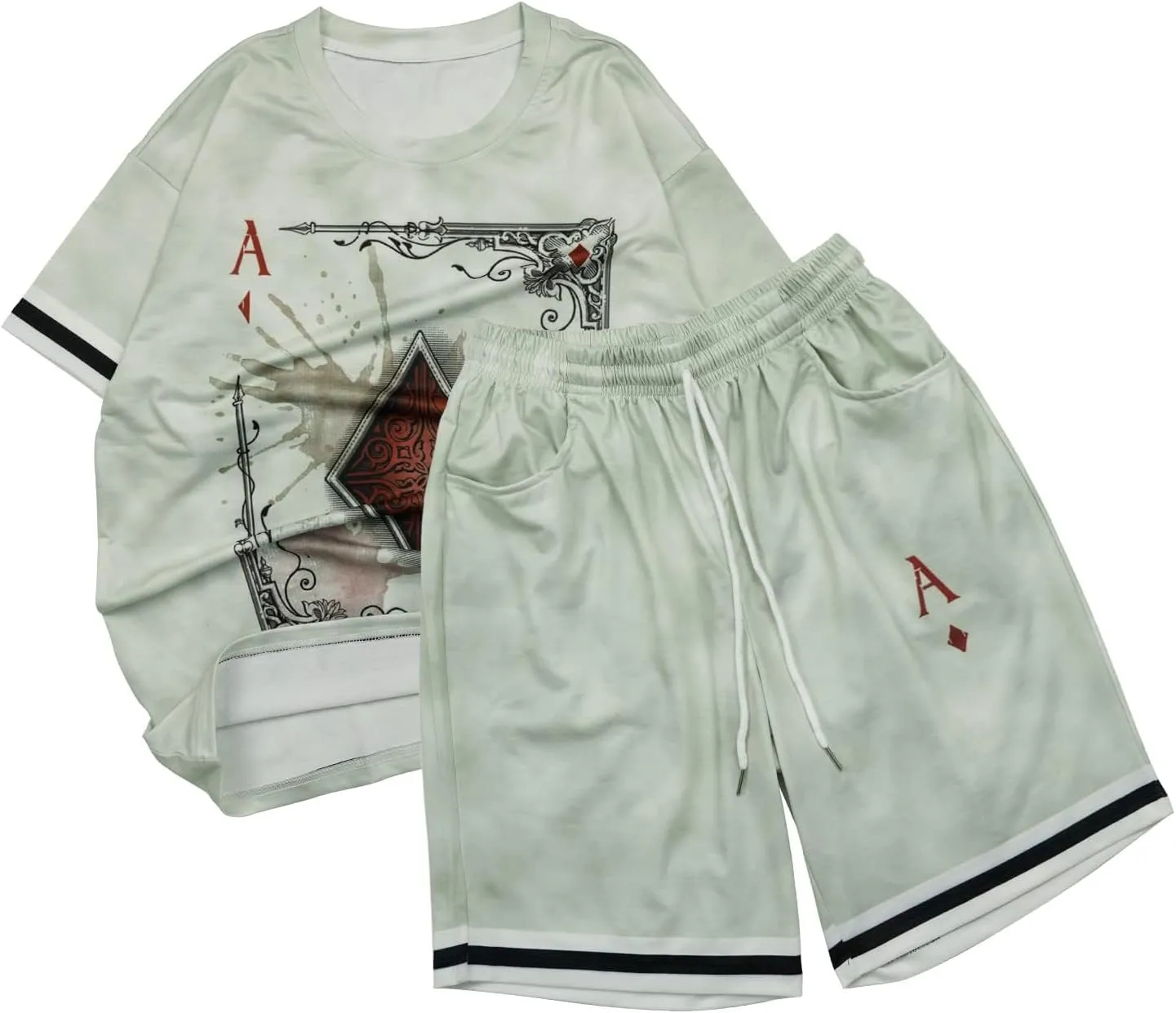 Mens Tracksuit 2 Piece Outfits Casual Summer Sport Set