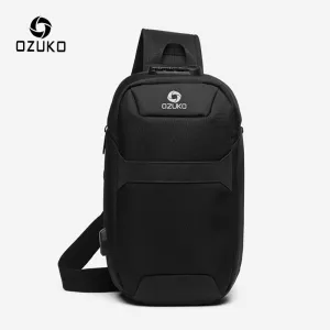 Messenger Trip Waterproof Pack Charging Free shipping Men Male Sling Shoulder Limited offer Chest OZUKO Short Anti-theft Chest USB Bag Bags Crossbody Bag