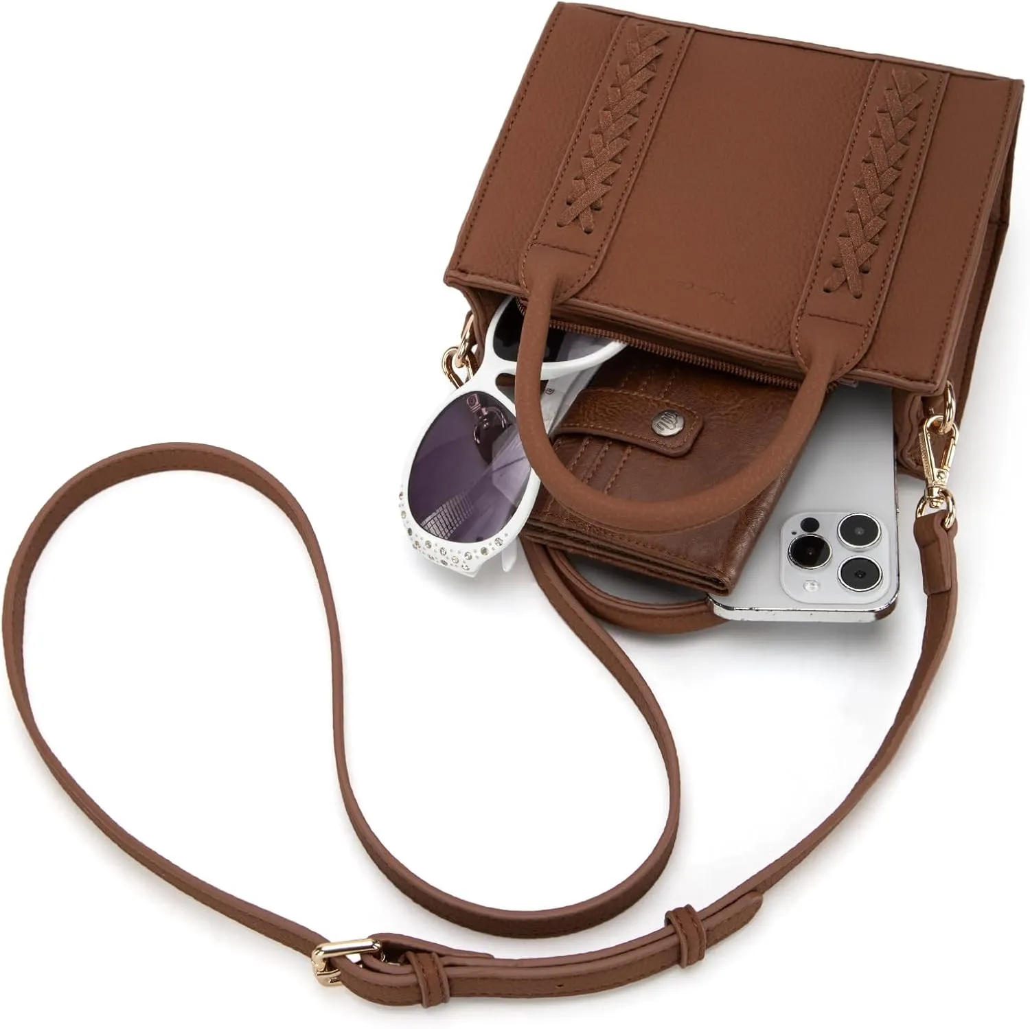 Milan Chiva Mini Satchel Purse for Women Cute Small Handbag Elegant Top Handle Purse with Adjustable Strap