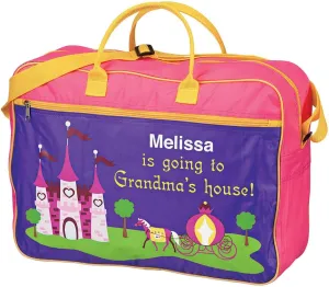 Miles Kimball Personalized Girls Going to Grandma's Tote – Fun gift from Grandma – Present for Granddaughter Customize with Childs Name – Pink and Purple