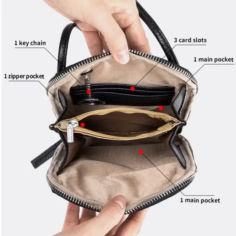 Minimalist Genuine Leather Crossbody Bag