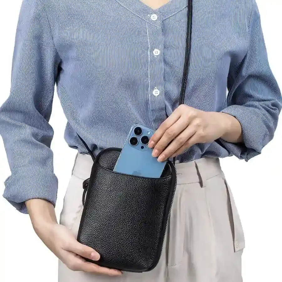 Minimalist Genuine Leather Crossbody Bag
