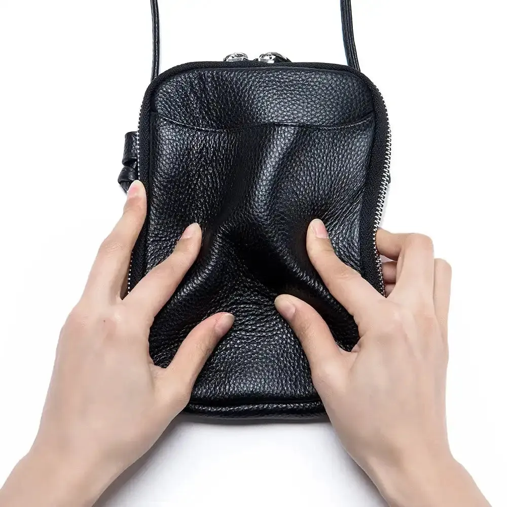 Minimalist Genuine Leather Crossbody Bag