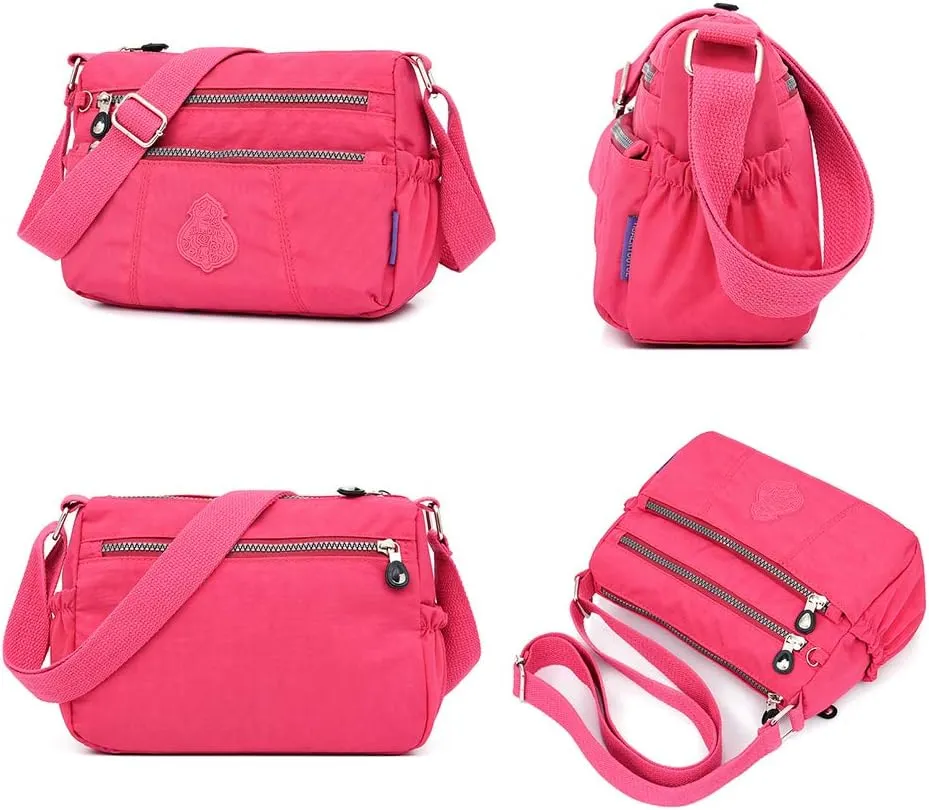 MINTEGRA Shoulder Bag for Women Waterproof Crossbody Purses Lightweight Nylon Work Travel Purse Messenger Bag