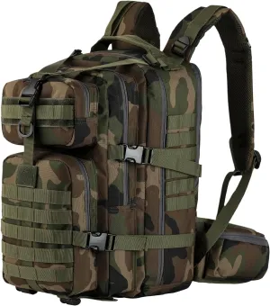 MIRACOL Tactical Emergency Survival Backpack- 35L Go Bag Survival Backpack with MOLLE System - Heavy Duty Military Gear for Wildfire Disaster Preparedness Camouflage Green