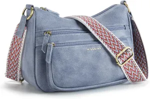 Missnine Crossbody Bags for Women, Medium Size Purses With Wide Shoulder Strap, Leather Trendy Cross Body Shoulder Handbags