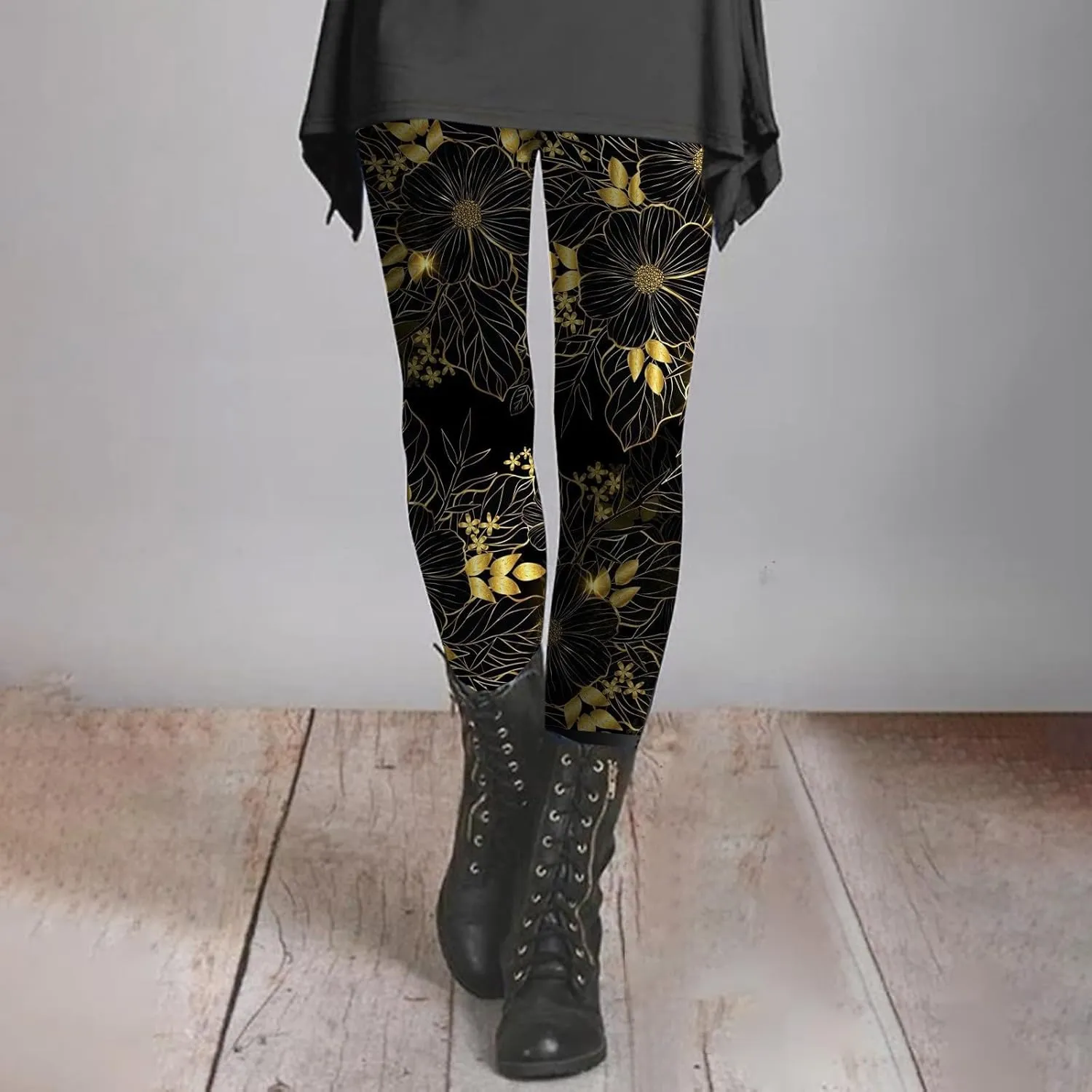 Miyaomn Stylish Boho Printed Leggings for Women Skinny Comfy Stretchy High Waisted Tights Workout Athletic Fitness Yoga Pants
