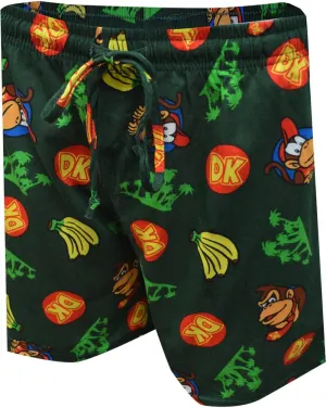 MJC Mens Nintendo Donkey Kong Black Cotton Lounge Shorts