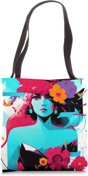 M'lady - Floral Femme Fatale Color Splash Modern Art Tote Bag