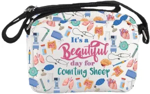 MNIGIU Anesthesiologist Gift Anesthesiology Tech Gift It’s a Beautiful Day for Counting Sheep Crossbody Bag for Assistant