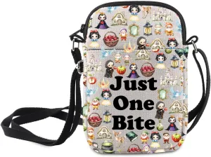 MNIGIU Fairy Tale Themed Gift Snow Princess Crossbody Bag Cartoon Movie Lover Gift Just One Bite Fairytale Shoulder Bag