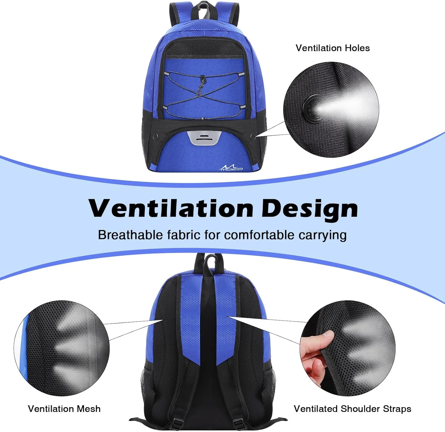MoKo Basketball Bag Backpack, Soccer Backpack for Men & Women with Separate Ball and Shoes Compartments