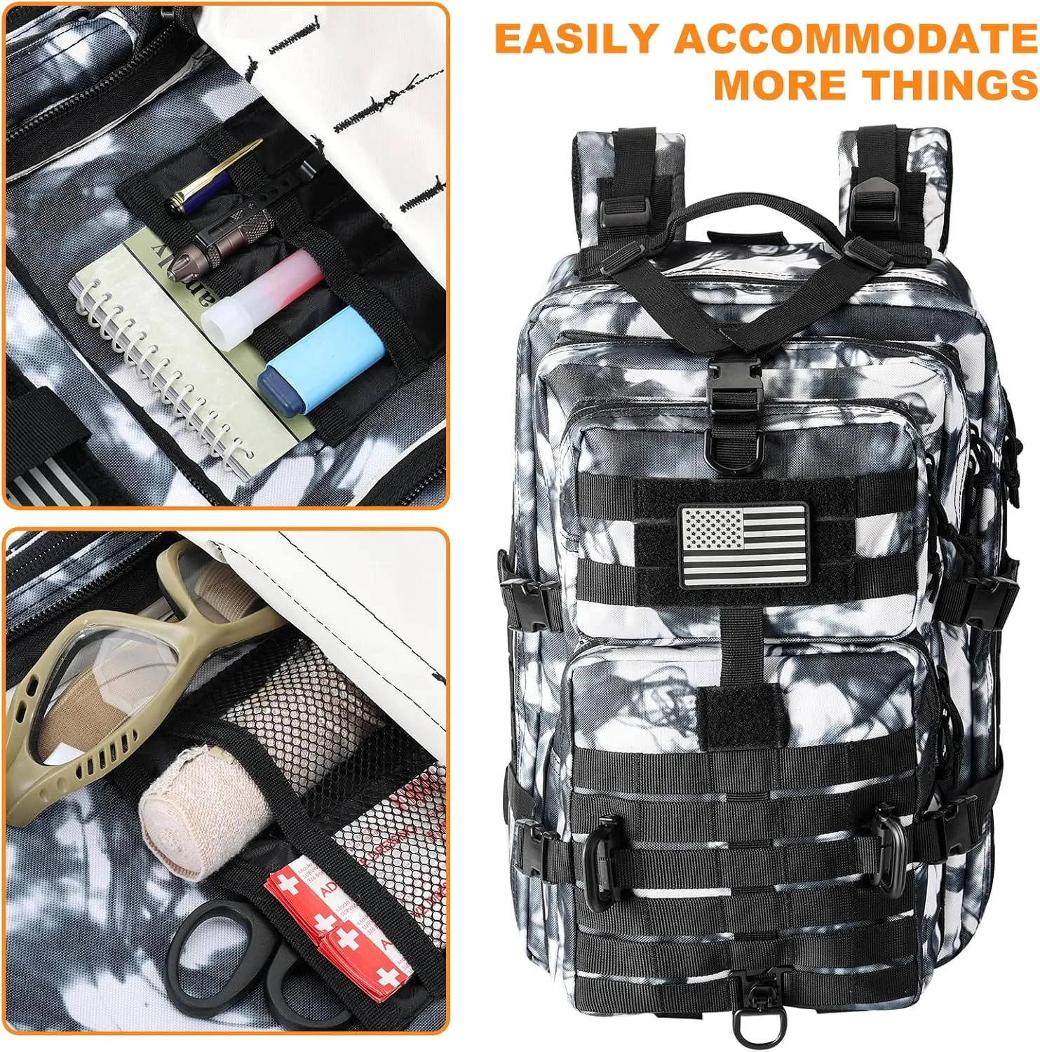 MOLLE Assault Pack, Tactical Backpack Military Army Camping Rucksack, 3-Day Pack