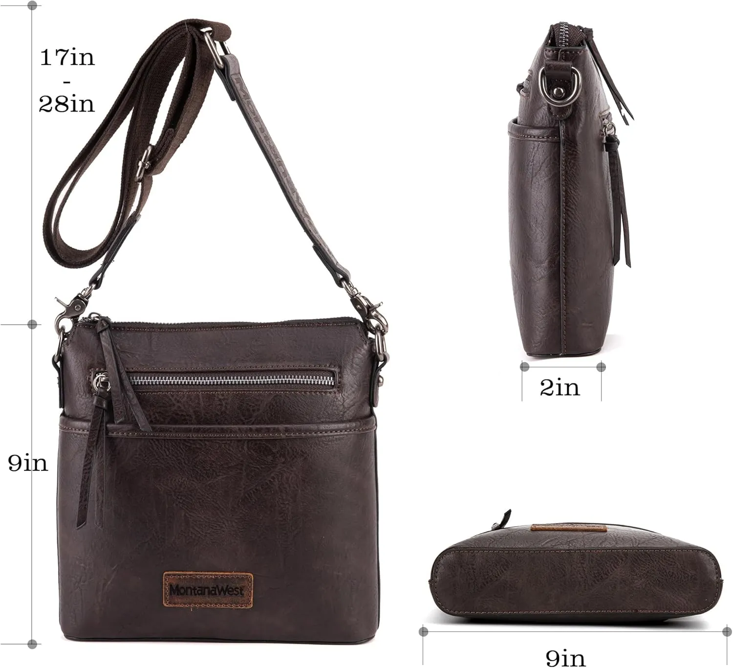 Montana West Crossbody Bag for Women Multi Pocket Cross Body Bag Purses with Guitar Strap