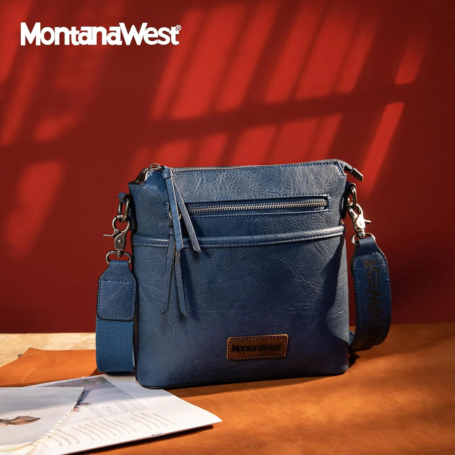 Montana West Crossbody Bag for Women Multi Pocket Cross Body Bag Purses with Guitar Strap