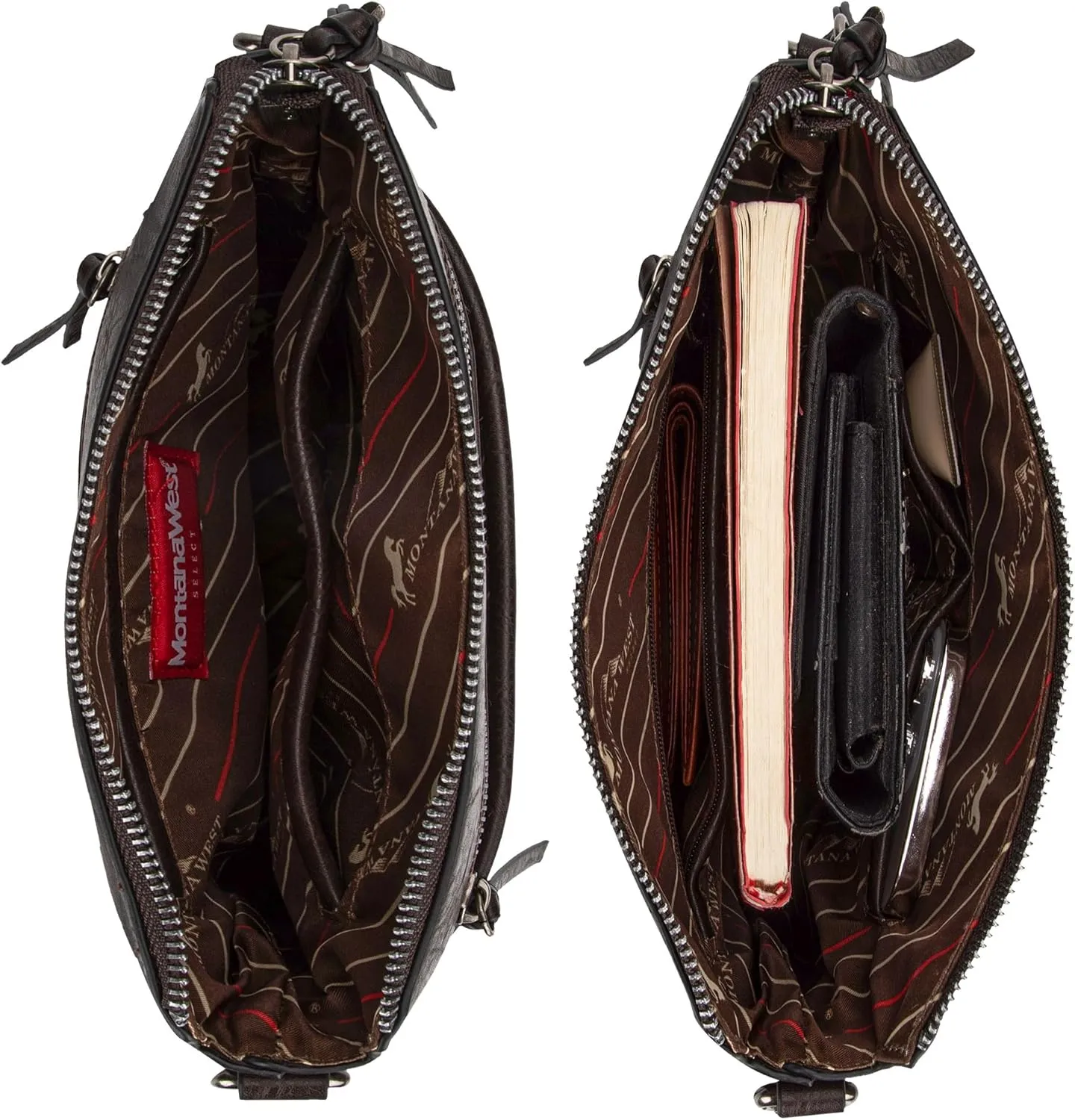 Montana West Crossbody Bag for Women Multi Pocket Cross Body Bag Purses with Guitar Strap