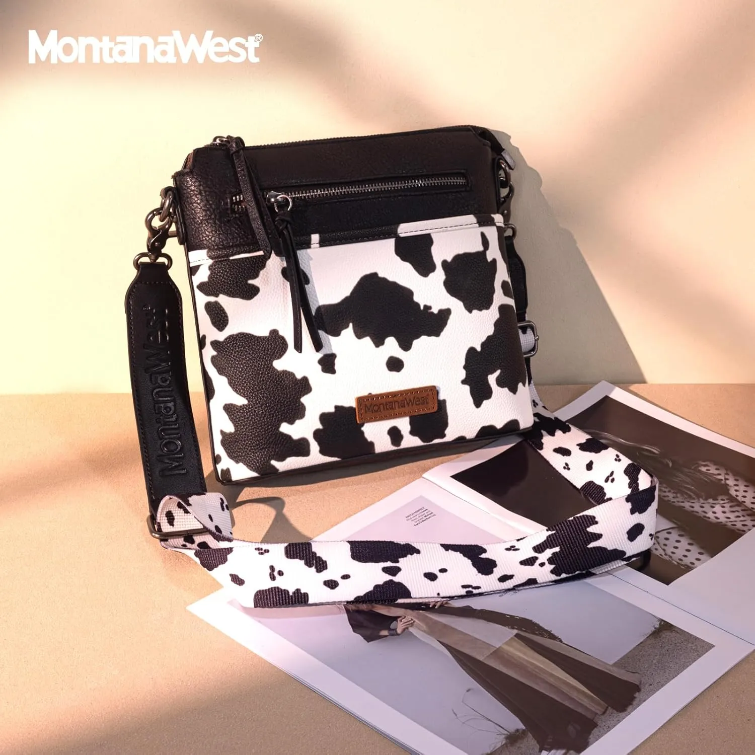 Montana West Crossbody Bag for Women Multi Pocket Cross Body Bag Purses with Guitar Strap