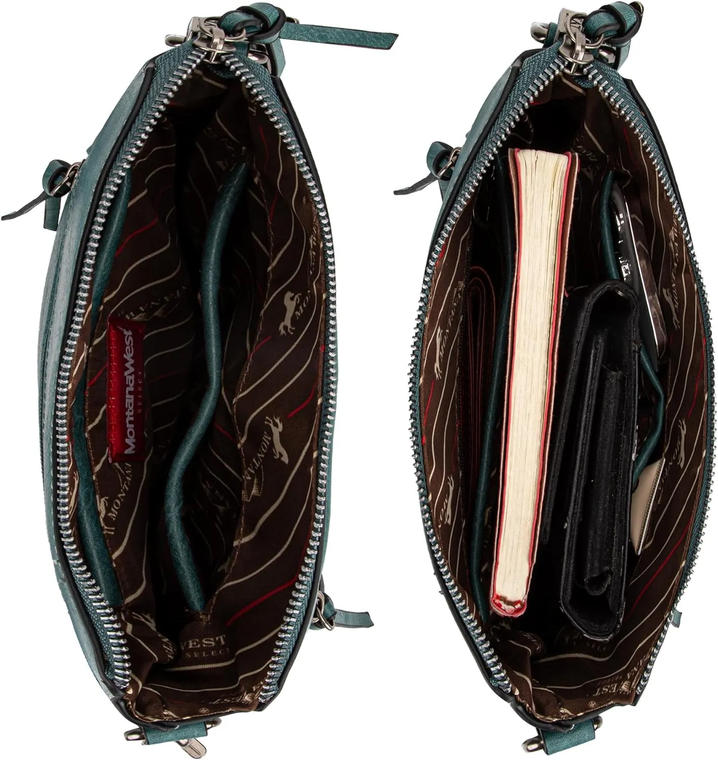 Montana West Crossbody Bag for Women Multi Pocket Cross Body Bag Purses with Guitar Strap