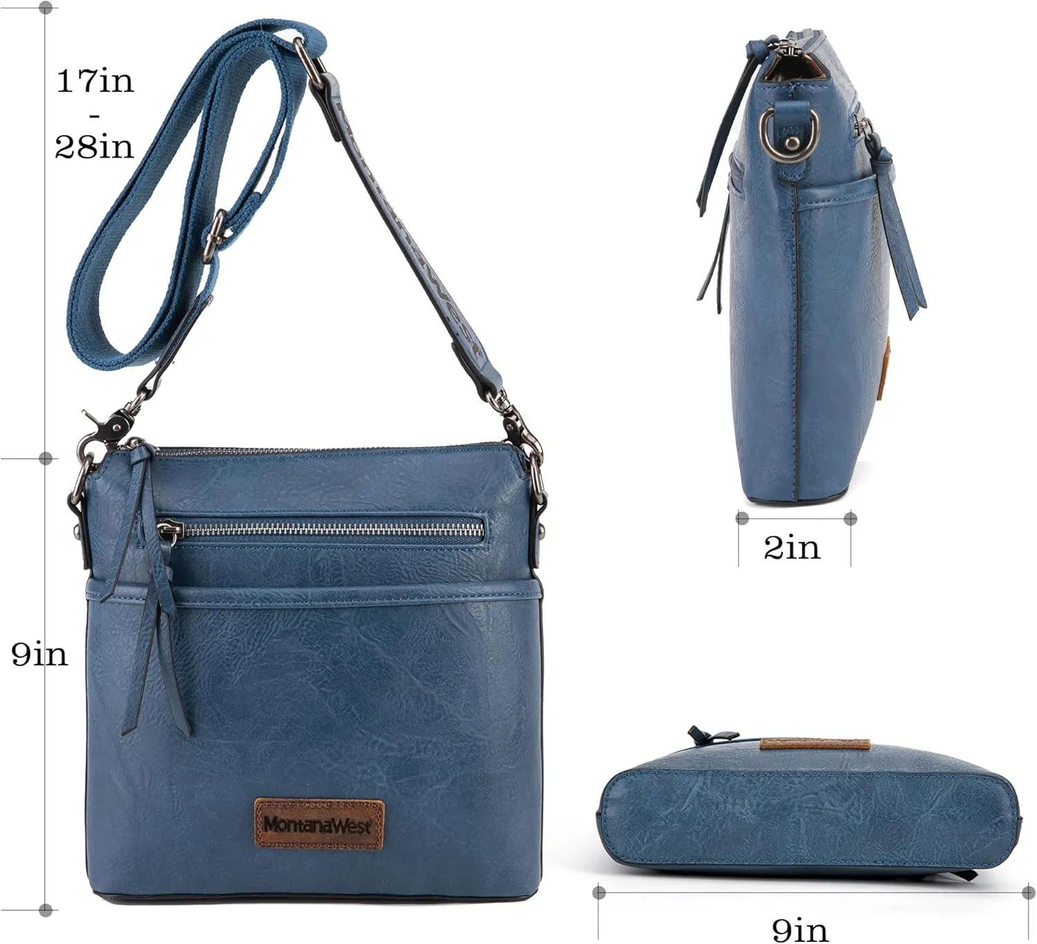 Montana West Crossbody Bag for Women Multi Pocket Cross Body Bag Purses with Guitar Strap
