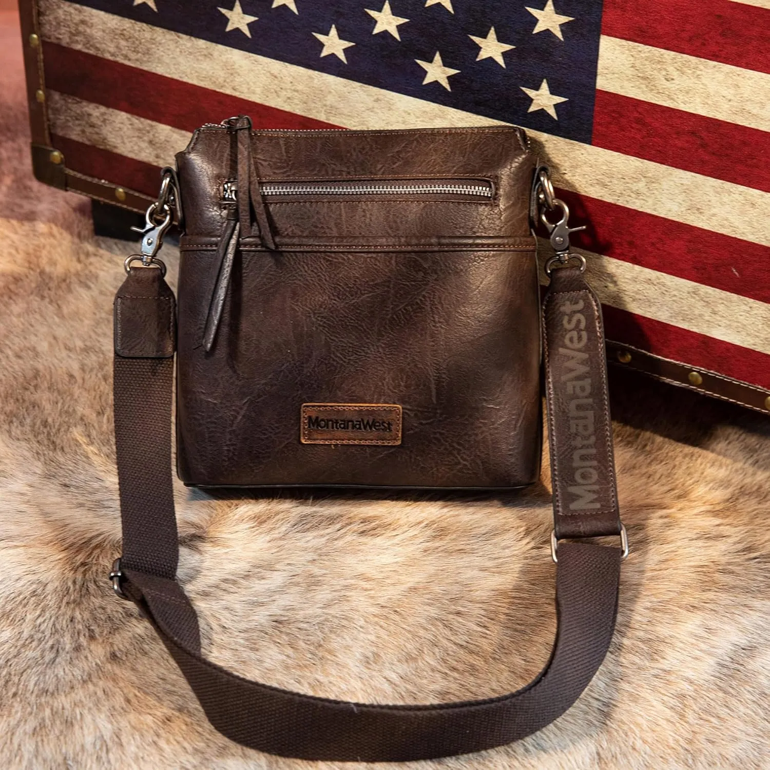 Montana West Crossbody Bag for Women Multi Pocket Cross Body Bag Purses with Guitar Strap