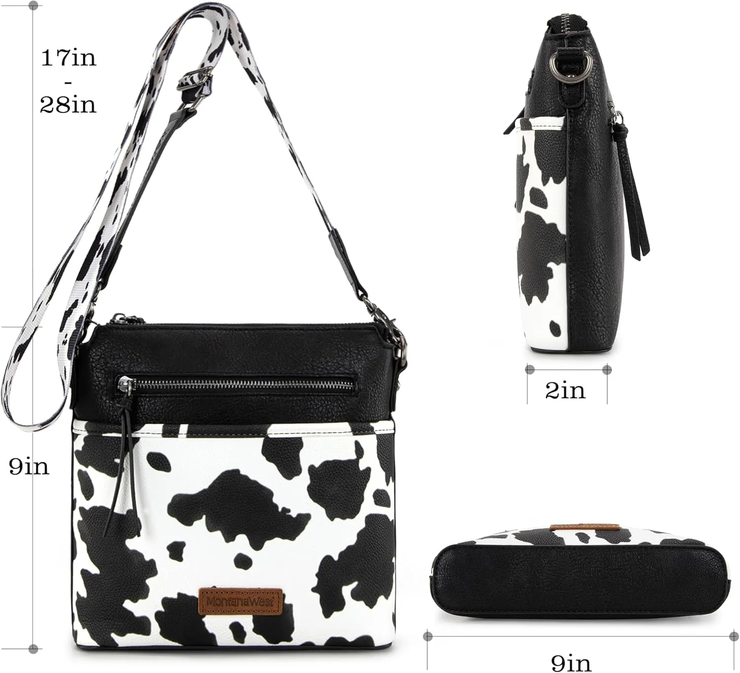 Montana West Crossbody Bag for Women Multi Pocket Cross Body Bag Purses with Guitar Strap