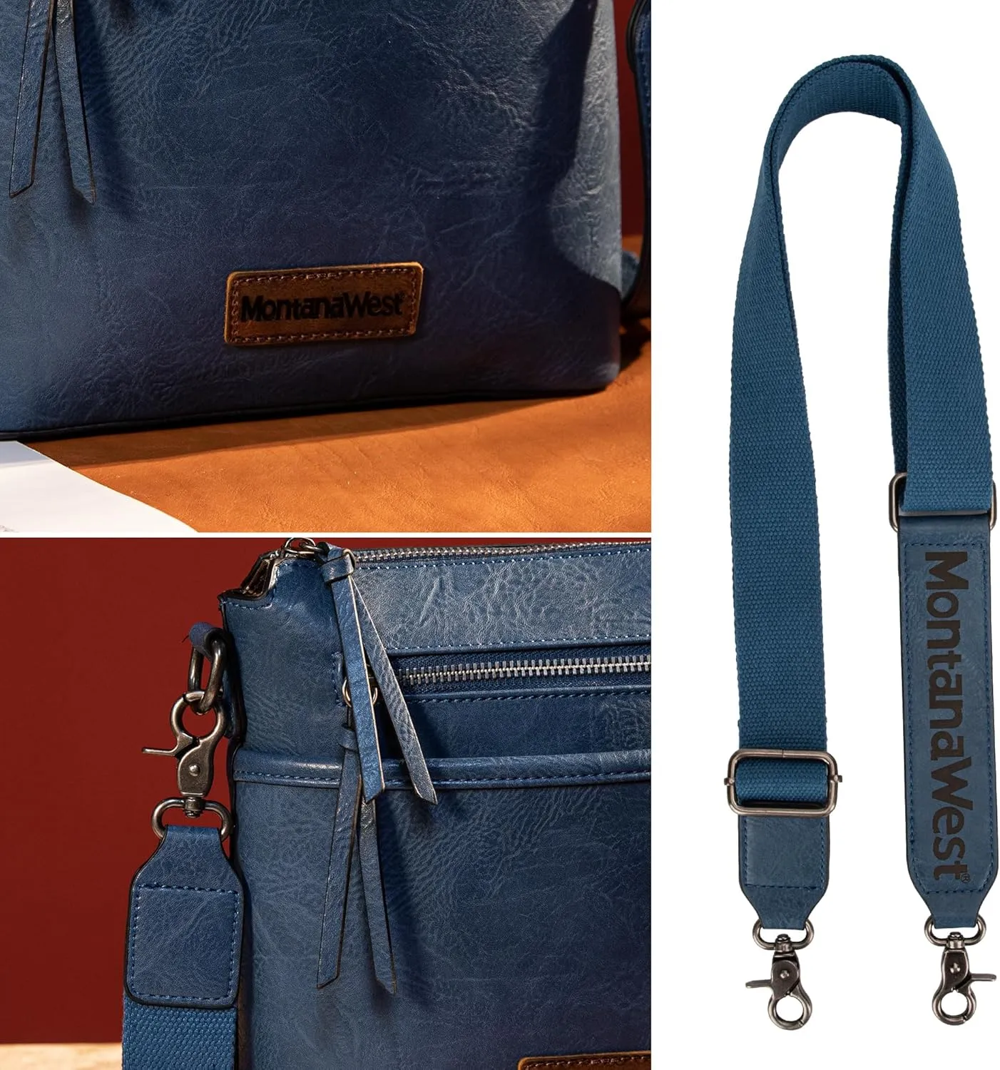 Montana West Crossbody Bag for Women Multi Pocket Cross Body Bag Purses with Guitar Strap