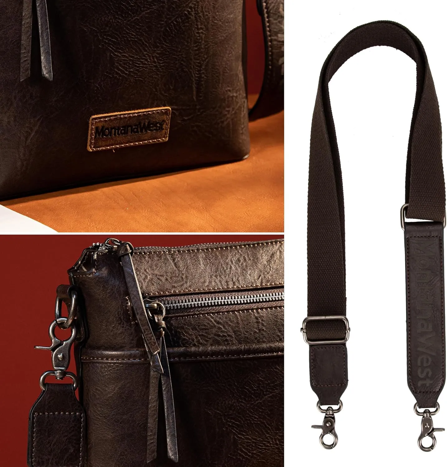 Montana West Crossbody Bag for Women Multi Pocket Cross Body Bag Purses with Guitar Strap