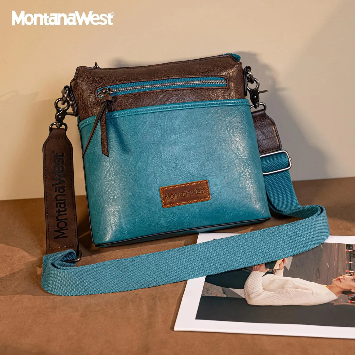 Montana West Crossbody Bag for Women Multi Pocket Cross Body Bag Purses with Guitar Strap