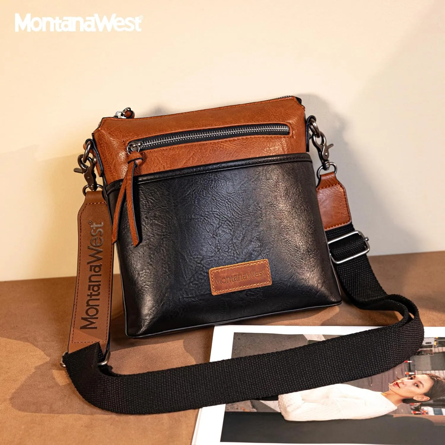 Montana West Crossbody Bag for Women Multi Pocket Cross Body Bag Purses with Guitar Strap