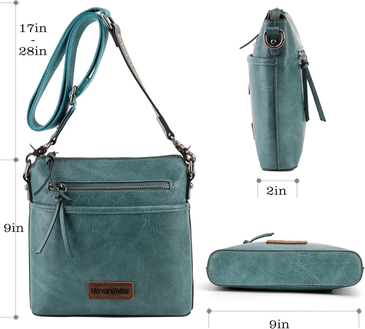 Montana West Crossbody Bag for Women Multi Pocket Cross Body Bag Purses with Guitar Strap