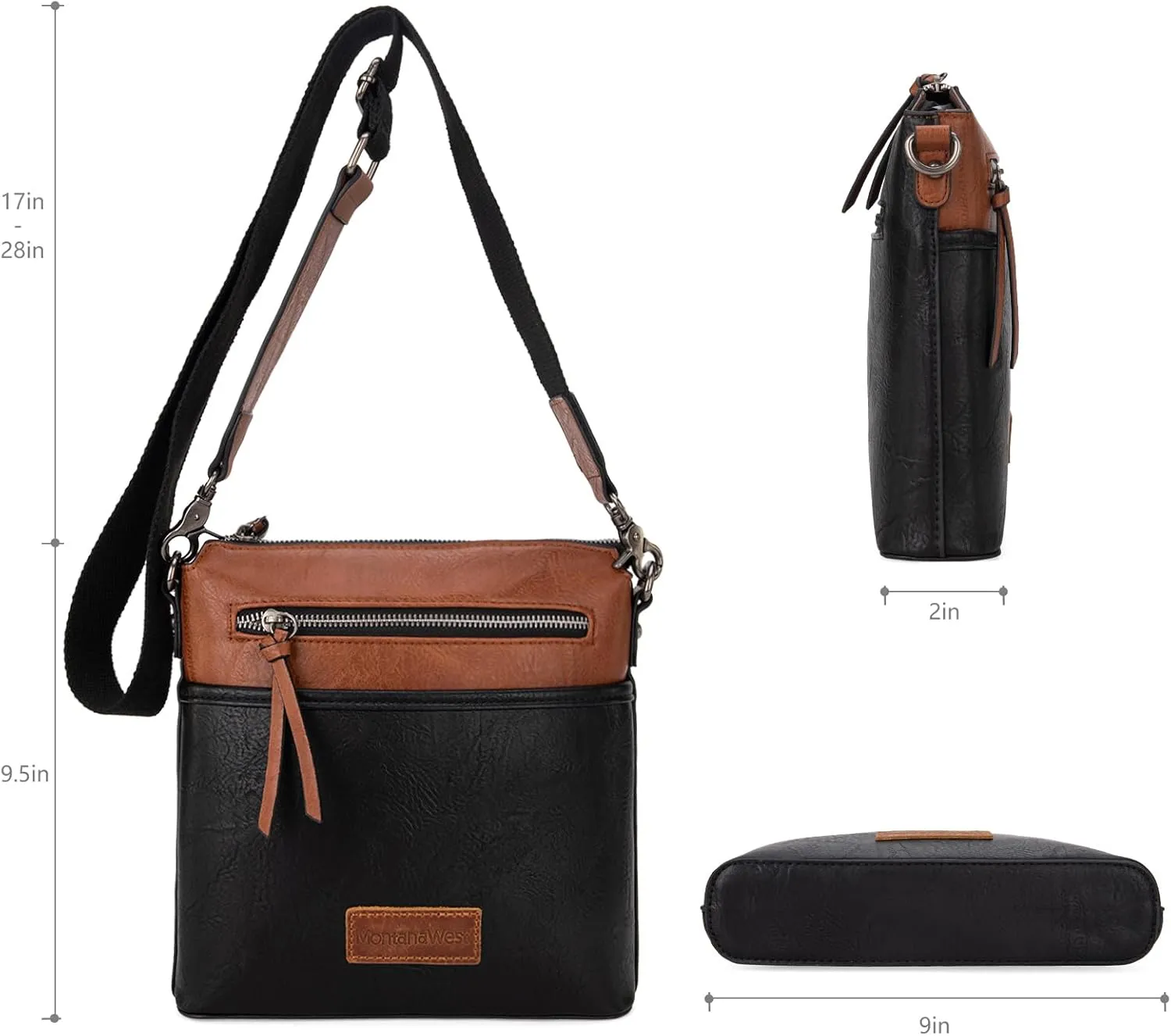 Montana West Crossbody Bag for Women Multi Pocket Cross Body Bag Purses with Guitar Strap