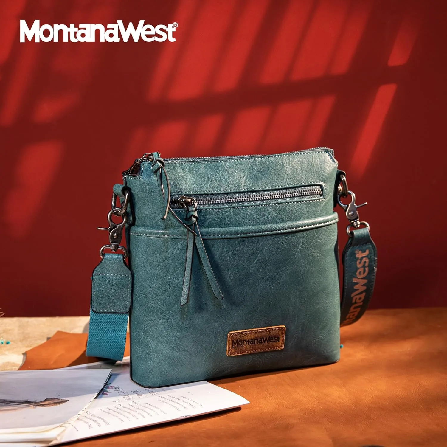 Montana West Crossbody Bag for Women Multi Pocket Cross Body Bag Purses with Guitar Strap