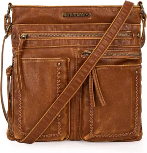Montana West Crossbody Bag for Women Multi Pocket Shoulder Medium Travel Purses Ultra Soft Washed Leather