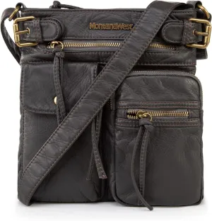 Montana West Crossbody Bag for Women Soft Washed Leather Multi Pocket crossbody handbags