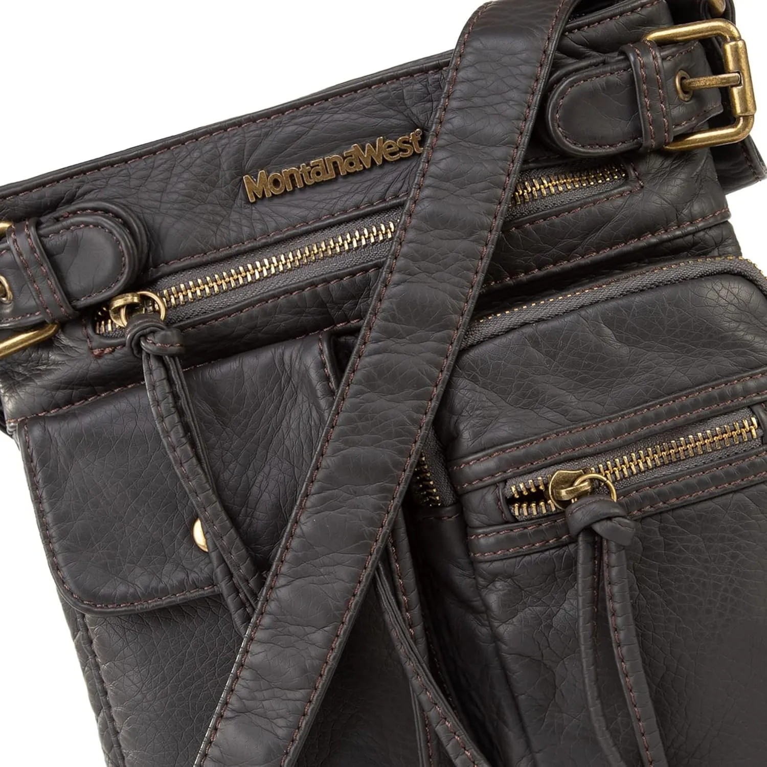 Montana West Crossbody Bag for Women Soft Washed Leather Multi Pocket crossbody handbags