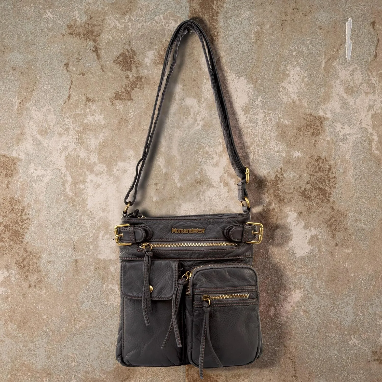 Montana West Crossbody Bag for Women Soft Washed Leather Multi Pocket crossbody handbags
