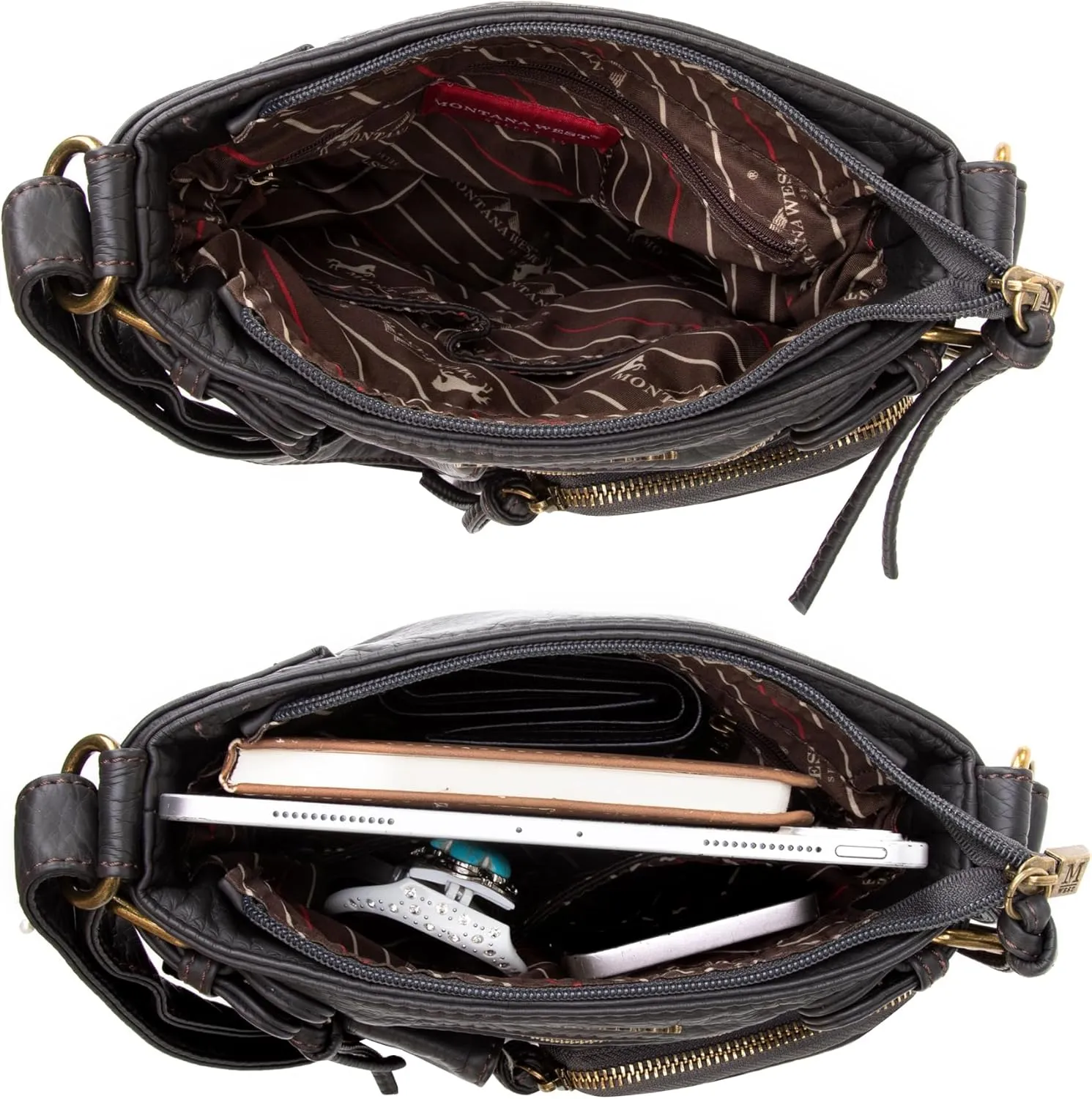 Montana West Crossbody Bag for Women Soft Washed Leather Multi Pocket crossbody handbags