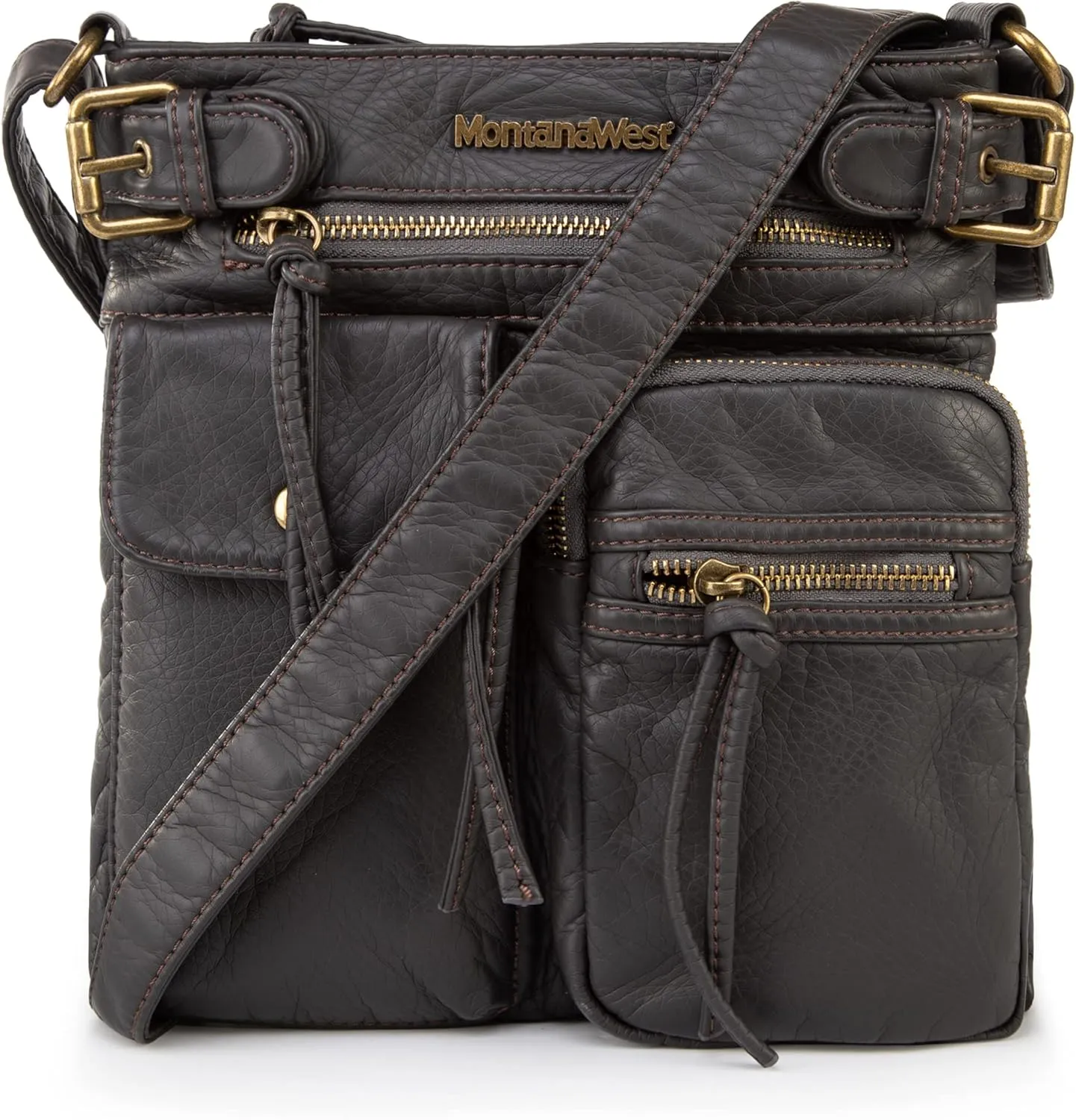Montana West Crossbody Bag for Women Soft Washed Leather Multi Pocket crossbody handbags