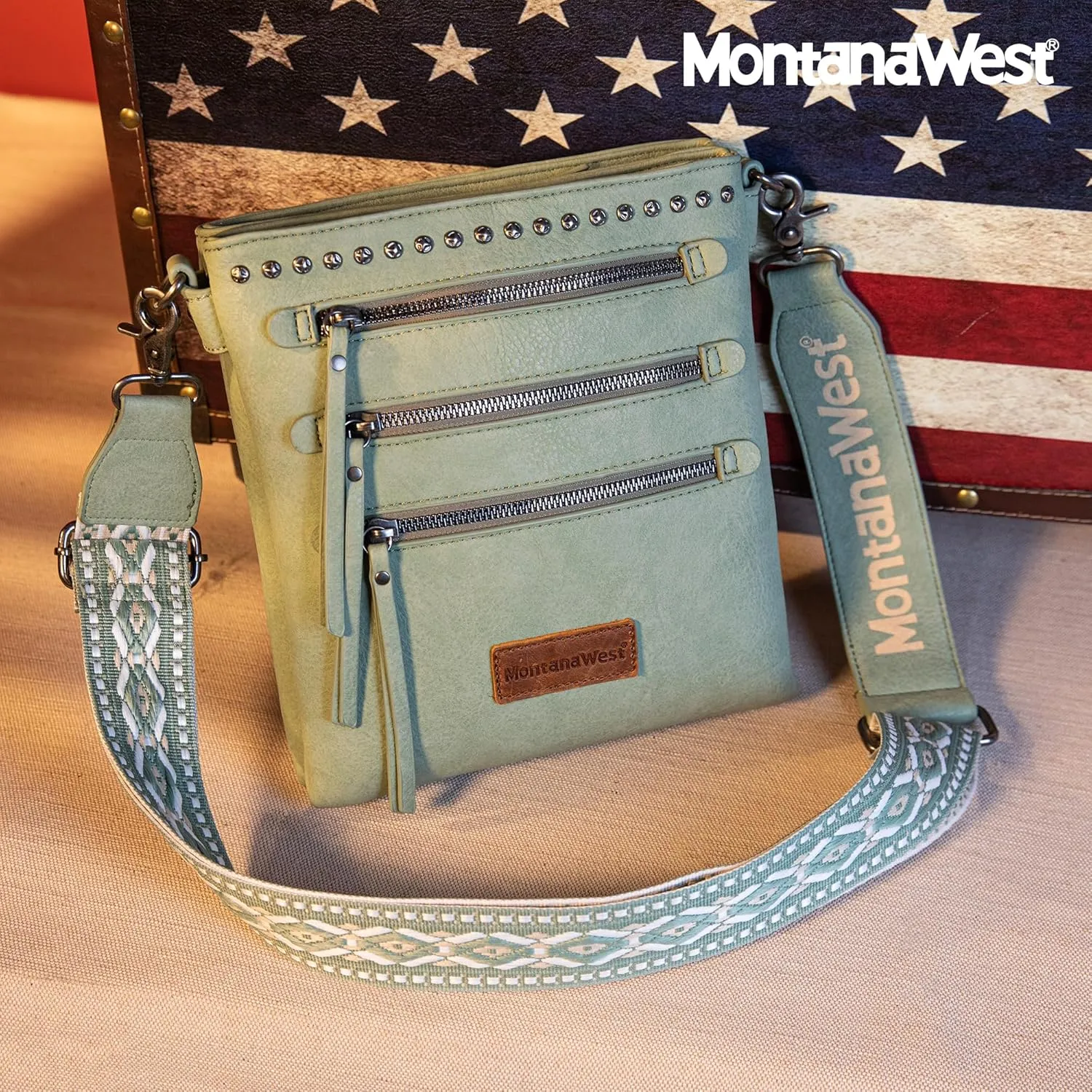 Montana West Crossbody Bags for Women Multi Pocket Cross Body Bag Purses with Guitar Strap
