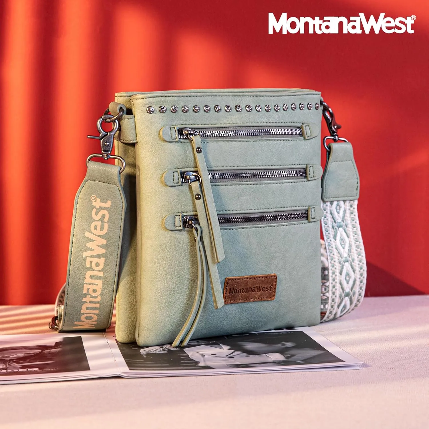Montana West Crossbody Bags for Women Multi Pocket Cross Body Bag Purses with Guitar Strap