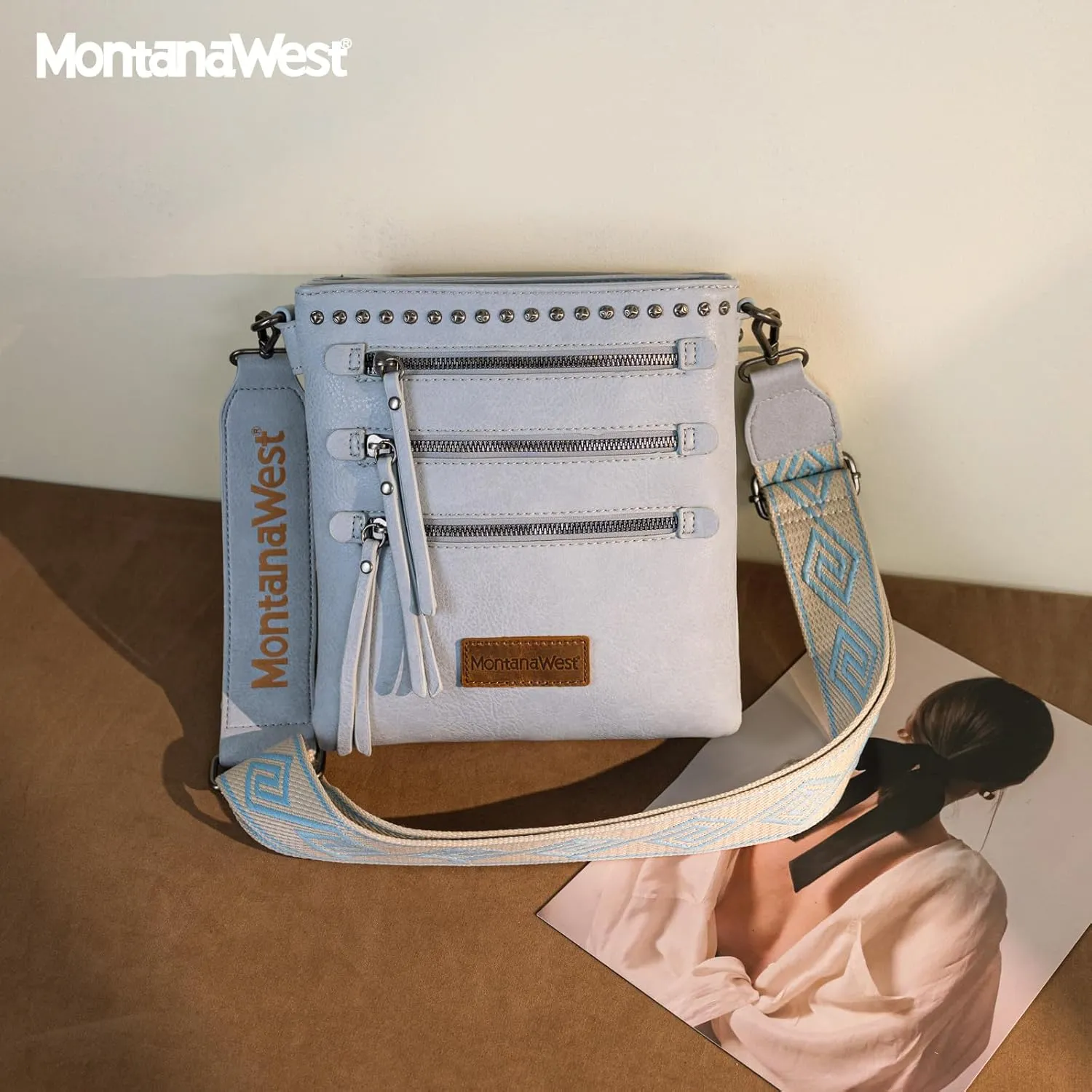 Montana West Crossbody Bags for Women Multi Pocket Cross Body Bag Purses with Guitar Strap