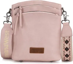 Montana West Multi Zip Pocket Large Crossbody Bag With Guitar Strap