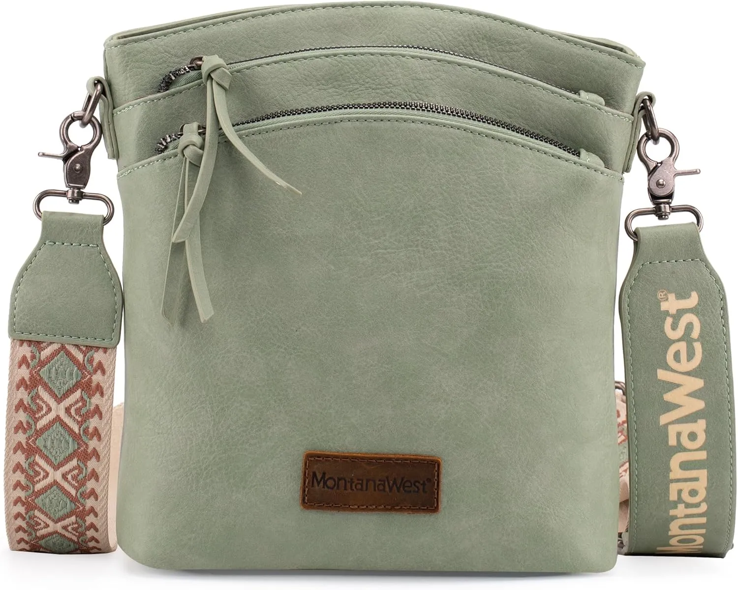 Montana West Multi Zip Pocket Large Crossbody Bag With Guitar Strap