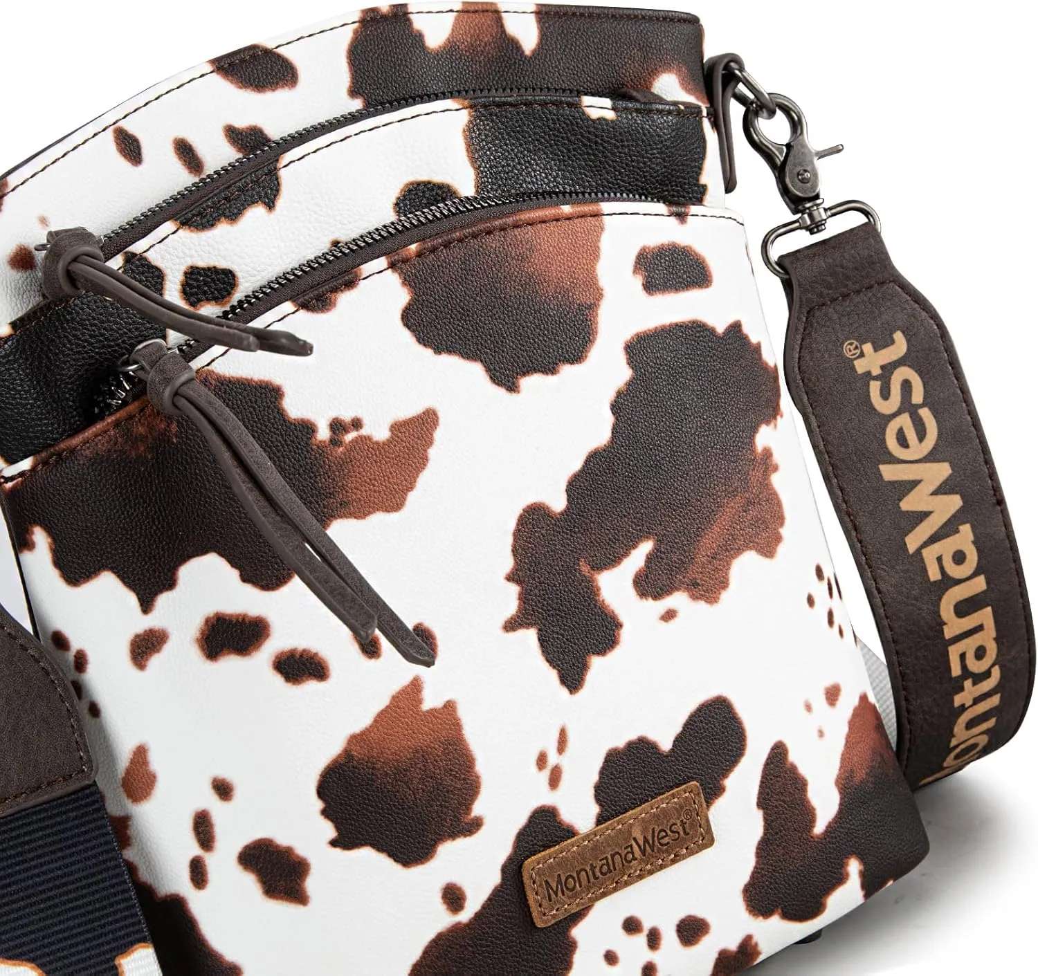 Montana West Multi Zip Pocket Large Crossbody Bag With Guitar Strap