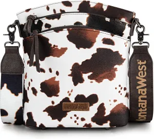 Montana West Multi Zip Pocket Large Crossbody Bag With Guitar Strap